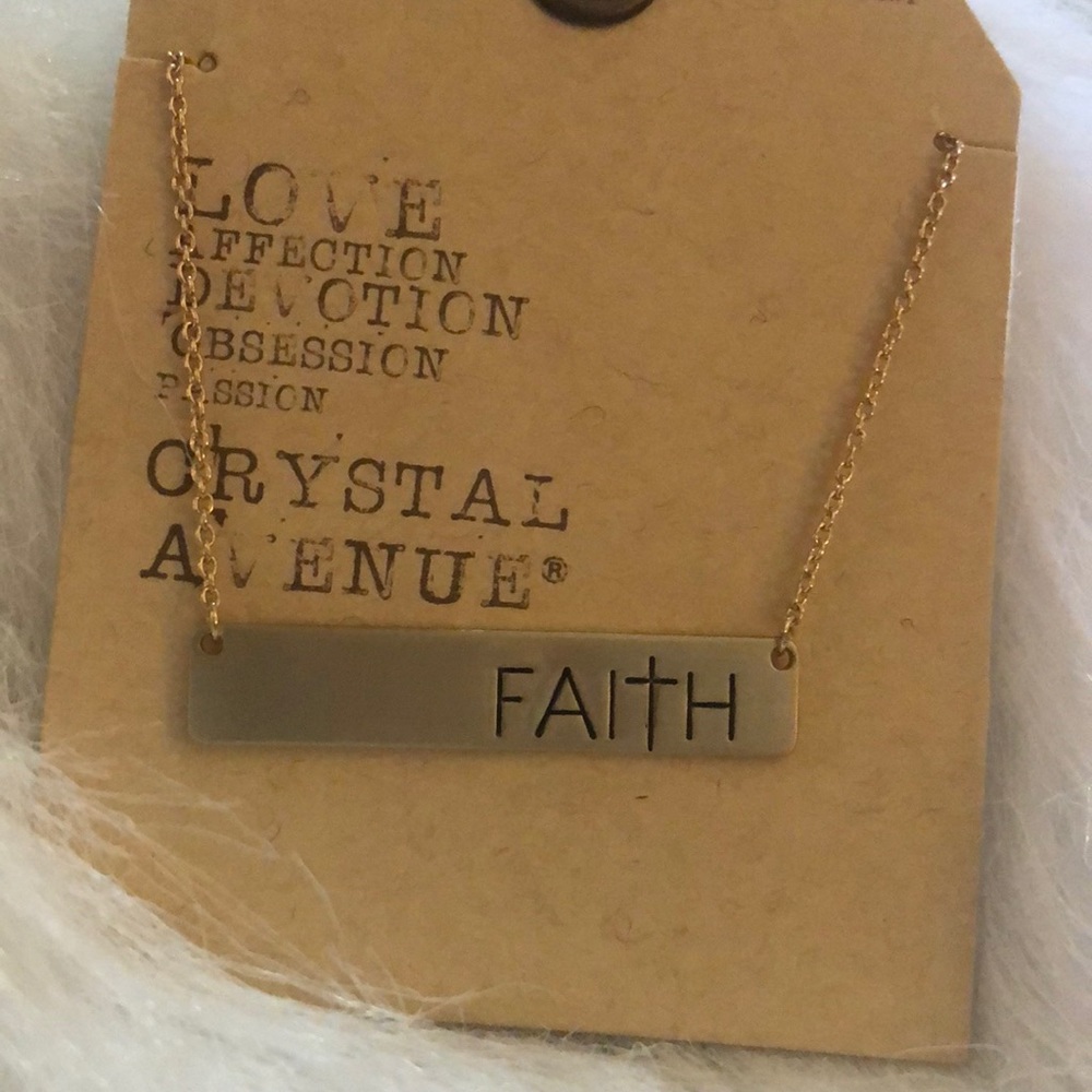 Faith bar necklace